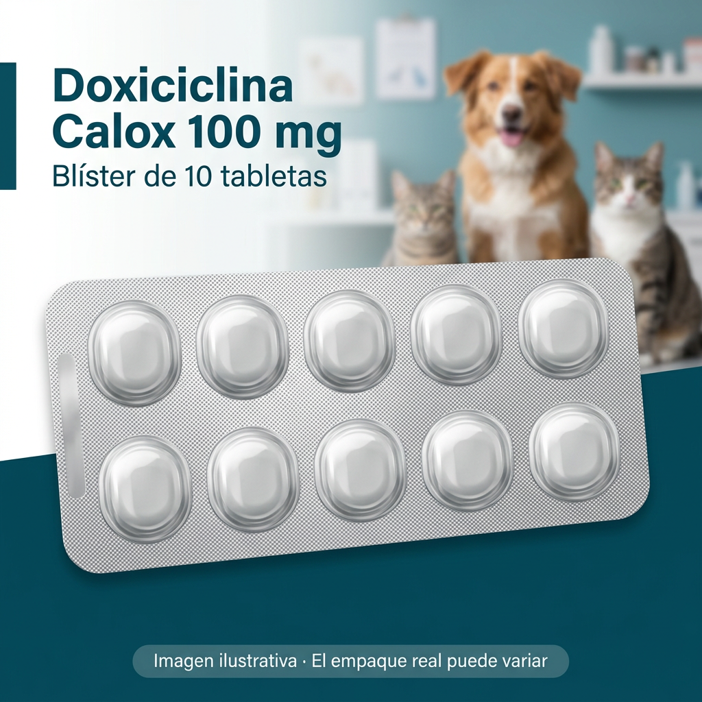 Doxiciclina Calox 100 mg – Antibiótico para perros y gatos