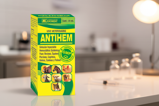 ANTIHEM Hemostático Inyectable 20ml – Coagulante Vitamina K para Todas las Especies - Monte Blanco Distribuciones Veterinarias Monte Blanco Distribuciones Veterinarias