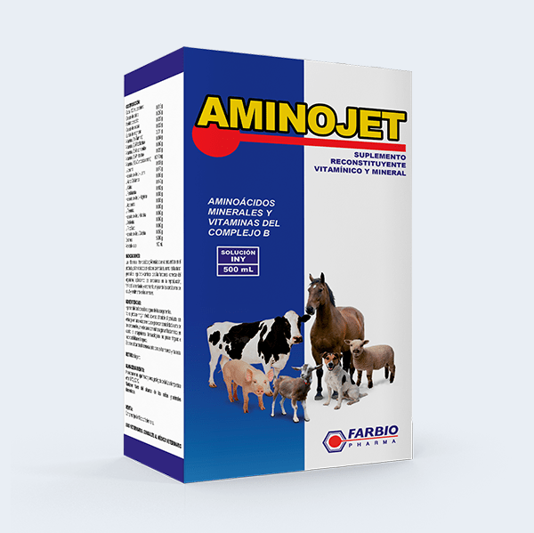 Aminojet — Suplemento Inyectable de Vitaminas, Minerales y Aminoácidos para Animales - Monte Blanco Distribuciones Veterinarias