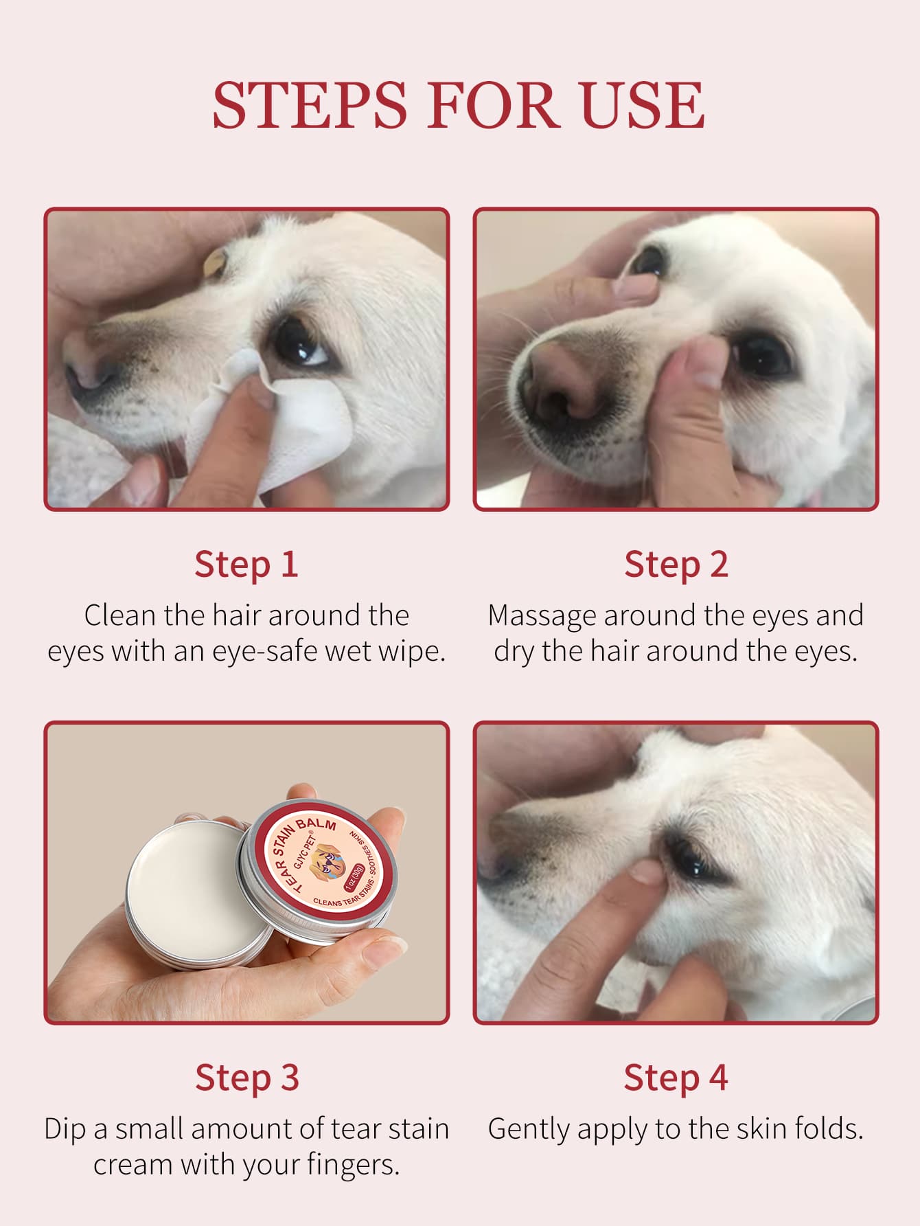 Bálsamo Quita Manchas Oculares para Perros y Gatos - Monte Blanco Distribuciones Veterinarias 