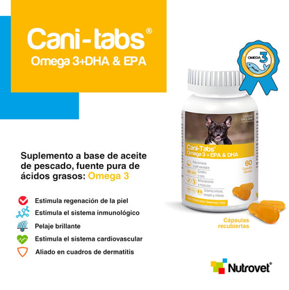 Cani-Tabs Omega 3 + EPA y DHA – Suplemento para Piel y Articulaciones en Perros - Monte Blanco Distribuciones Veterinarias 