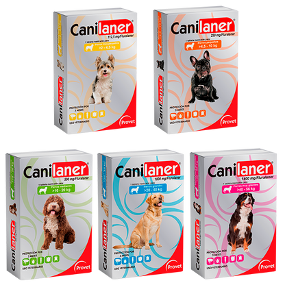 Canilaner – Tableta Masticable Antiparasitaria para Perros (Fluralaner Micronizado) - Monte Blanco Distribuciones Veterinarias 