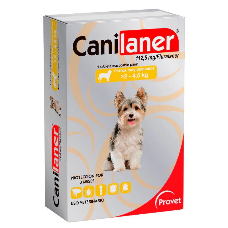 Canilaner – Tableta Masticable Antiparasitaria para Perros (Fluralaner Micronizado) - Monte Blanco Distribuciones Veterinarias 