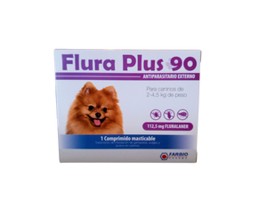 Flura Plus 90 Antiparasitario Externo para Perros 2-4.5 kg | 112.5 mg Fluralaner | 90 Días de Protección