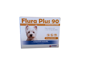 Flura Plus 90 Antiparasitario Externo para Perros 4.5-10 kg | 250 mg Fluralaner | 90 Días de Protección