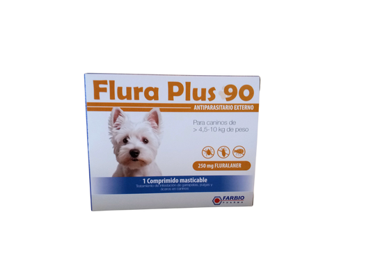 Flura Plus 90 Antiparasitario Externo para Perros 4.5-10 kg | 250 mg Fluralaner | 90 Días de Protección - Monte Blanco Distribuciones Veterinarias  Monte Blanco Distribuciones Veterinarias