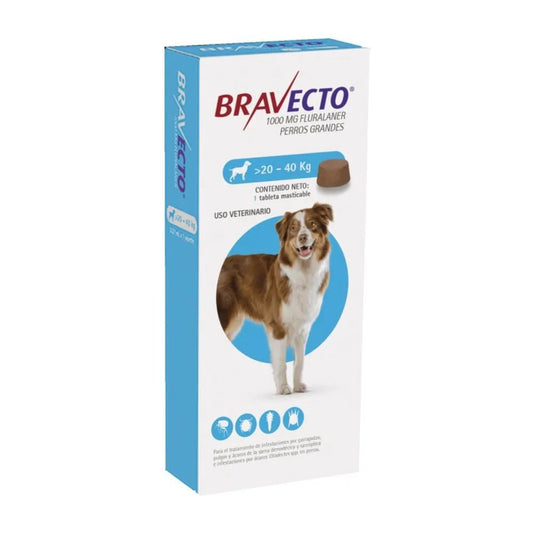 Fluralaner 250 mg Tableta Masticable para Perros 20-40 kg 3M - Monte Blanco Distribuciones Veterinarias  Monte Blanco Distribuciones Veterinarias