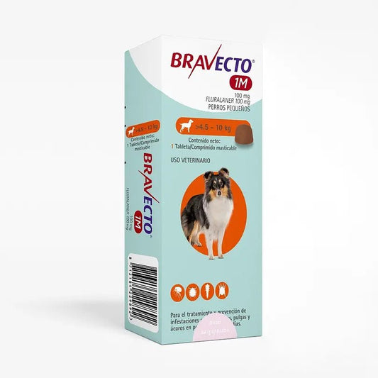 Fluralaner 28.1 mg Tableta Masticable para Perros 4.5-10 kg 1M - Monte Blanco Distribuciones Veterinarias  Monte Blanco Distribuciones Veterinarias