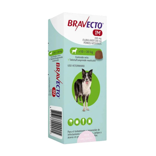 Fluralaner 54.6 mg Tableta Masticable para Perros 10-20 kg 1M - Monte Blanco Distribuciones Veterinarias  Monte Blanco Distribuciones Veterinarias