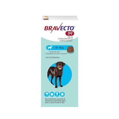 Fluralaner 54.6 mg Tableta Masticable para Perros 20-40 kg 1M - Monte Blanco Distribuciones Veterinarias