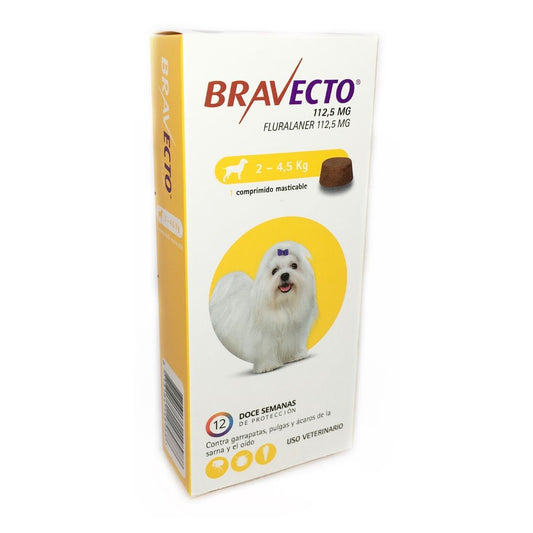 Fluralaner 56.25 mg Tableta Masticable para Perros 2-4.5 kg 3M - Monte Blanco Distribuciones Veterinarias  Monte Blanco Distribuciones Veterinarias