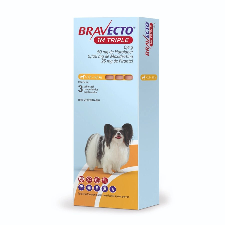 Fluralaner Triple Protección – Antipulgas, Antigarrapatas y Antiparasitario Interno para Perros - Monte Blanco Distribuciones Veterinarias 