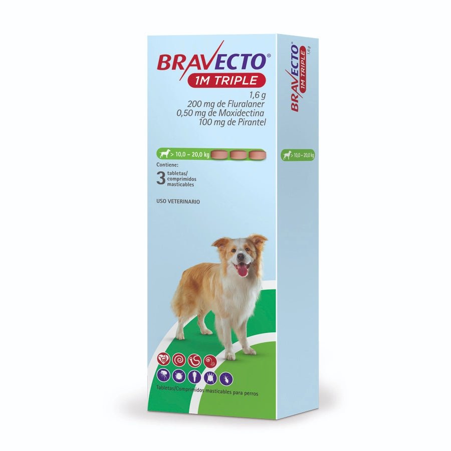 Fluralaner Triple Protección – Antipulgas, Antigarrapatas y Antiparasitario Interno para Perros - Monte Blanco Distribuciones Veterinarias 