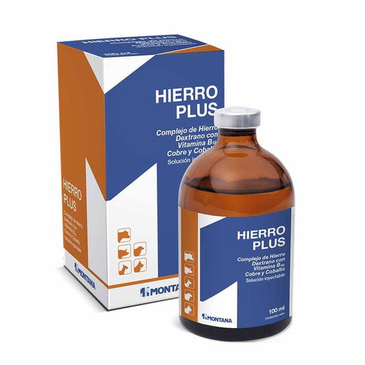 Hierro Plus – Hierro Dextrano + B12 Inyectable para Animales - Monte Blanco Distribuciones Veterinarias  Monte Blanco Distribuciones Veterinarias