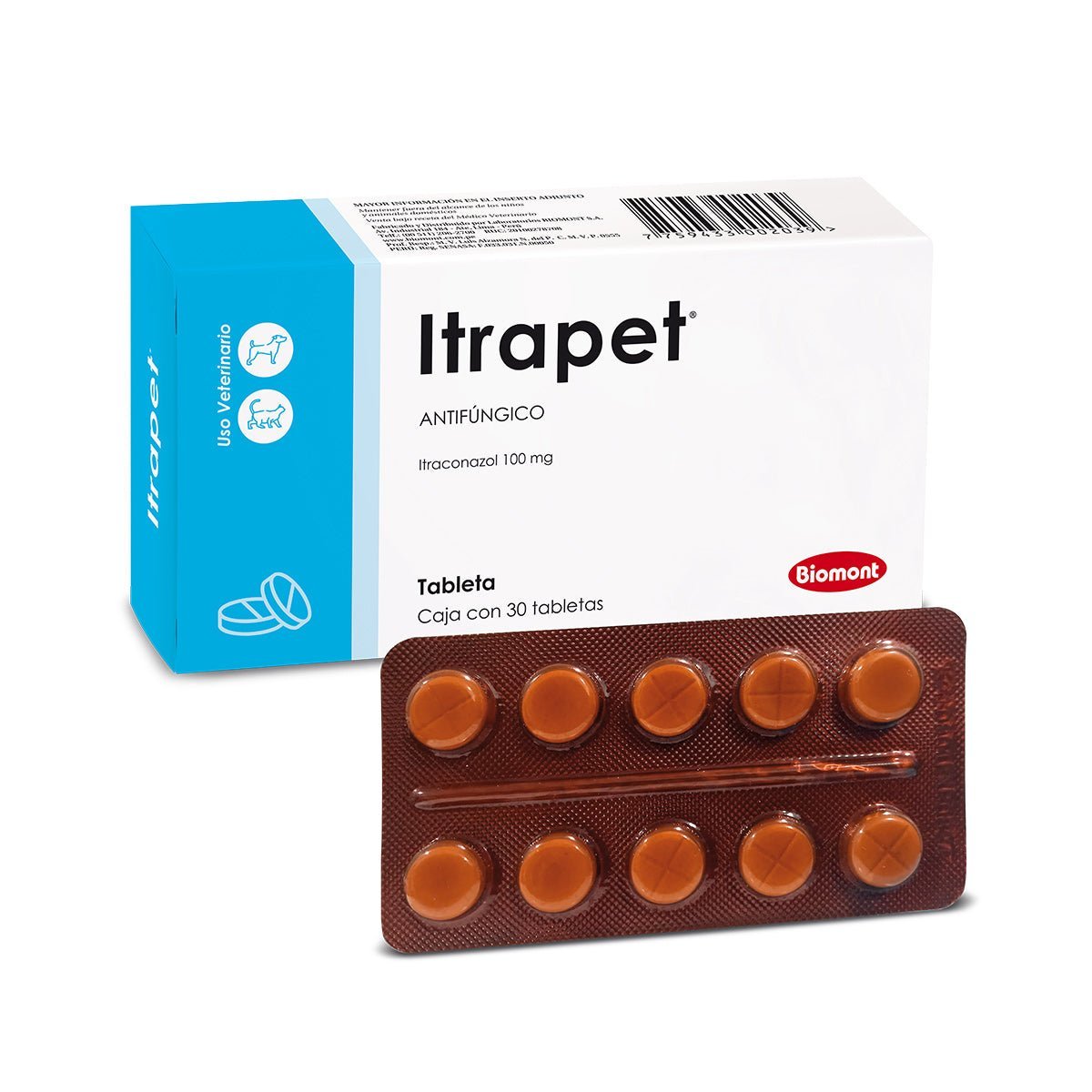 Itrapet – Itraconazol Antimícotico para Perros y Gatos - Monte Blanco Distribuciones Veterinarias 