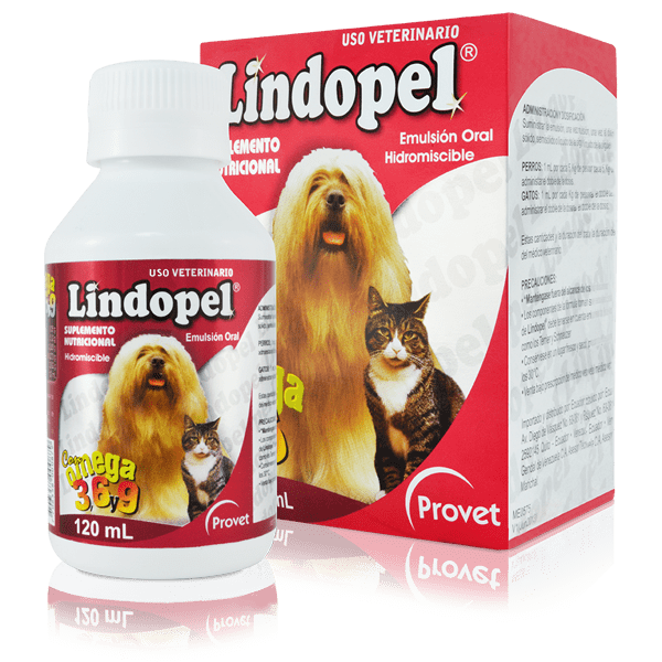 Lindopel – Suplemento Omega 3, 6 y 9 para Perros y Gatos 120 ml - Monte Blanco Distribuciones Veterinarias 