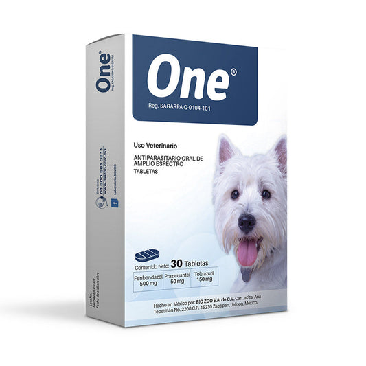 One – Antiparasitario Interno Triple Acción en Tabletas para Perros y Gatos - Monte Blanco Distribuciones Veterinarias  Monte Blanco Distribuciones Veterinarias