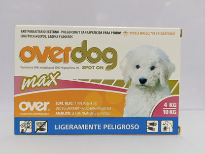 Overdog Max Spot – Pipeta Antiparasitaria Externa para Perros - Monte Blanco Distribuciones Veterinarias