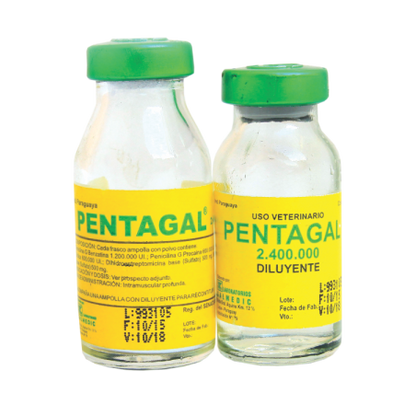 PENTAGAL 2,400,000 Antibiótico Inyectable – Penicilina de Amplio Espectro para Ganado y Animales - Monte Blanco Distribuciones Veterinarias