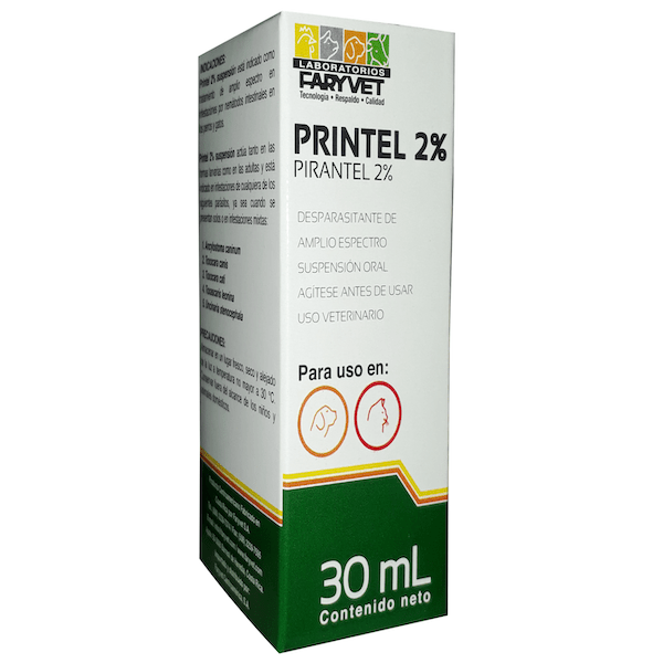 Printel 2% – Antiparasitario Oral Suspensión para Perros y Gatos - Monte Blanco Distribuciones Veterinarias