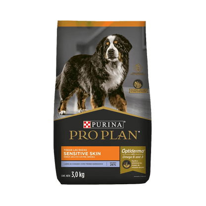 Pro Plan Sensitive Skin Cordero – Alimento para Perros Adultos y Cachorros con Piel Sensible - Monte Blanco Distribuciones Veterinarias 