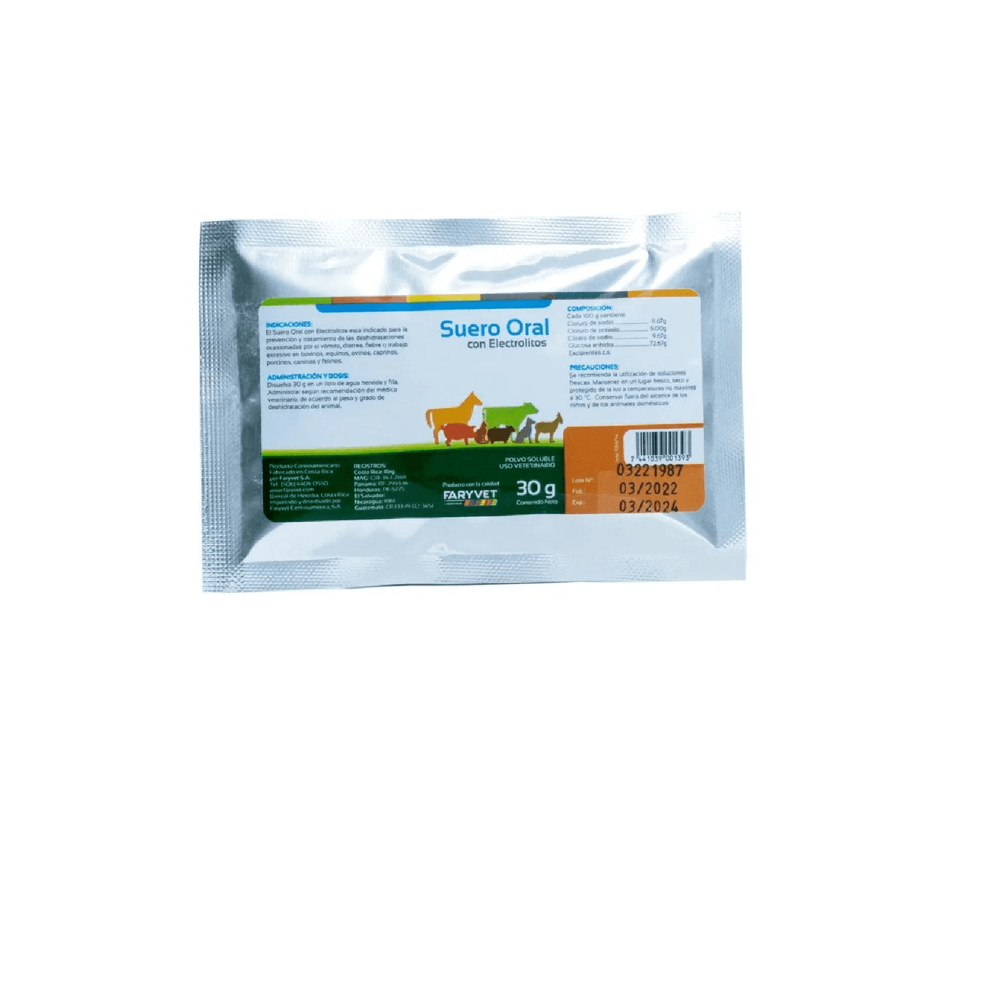 Suero oral con electrolitos - Monte Blanco Distribuciones Veterinarias 