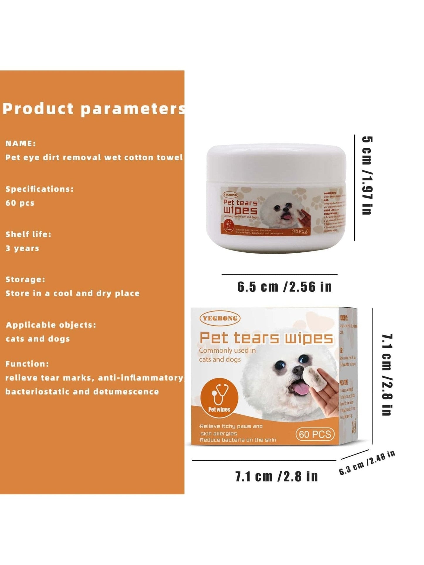 Toallitas Limpiadoras de Orejas y Ojos para Perros y Gatos - Monte Blanco Distribuciones Veterinarias 