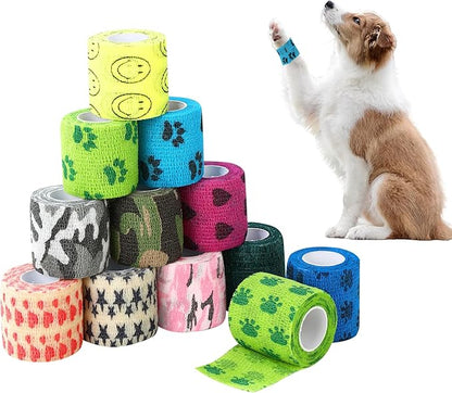 Venda Cohesiva Veterinaria 5cm x 5m – Autoadhesiva, Flexible y Multicolor | Alta Calidad - Monte Blanco Distribuciones Veterinarias