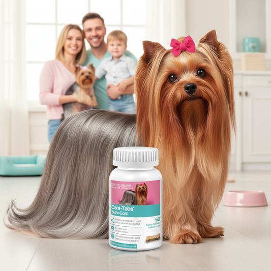 Caní-Tabs Skin&Coat suplemento nutricional veterinario para apoyar la salud de piel, pelo y uñas en perros Monte Blanco Distribuciones Veterinarias