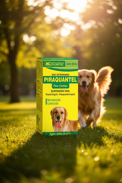 Piraquantel Suspensión Oral 20ml antiparasitario nematocida cestocida perros caninos Nicaragua - Monte Blanco Distribuciones Veterinarias