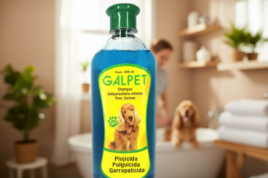 GALPET Shampoo Antiparasitario 500ml – Piojicida, Pulguicida y Garrapaticida para Perros - Monte Blanco Distribuciones Veterinarias Monte Blanco Distribuciones Veterinarias